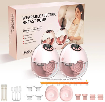 Breast Pump Electric Handsfree BPA Free With Heating & UV Sterilize Lid Optional Wireless Upgrade Wearable Breastfeeding Pump