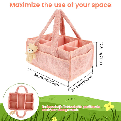 Baby Diaper Caddy Large Organizer Tote Bag for Baby essentials Boy or Girl Baby Shower Basket Nursery Must Haves Newborn Caddie