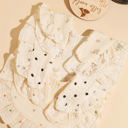 3pcs Baby Cute Ruffle Edge Saliva Towel Kids Feeding Anti Dirty Bibs Infant Burp Cloth Newborn Fashion Gift Set Accessories