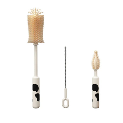 Silicone Baby Bottle Brush, Portable Bottle Brush Set, Baby Bottle Cleaning Brush with Drying Rack