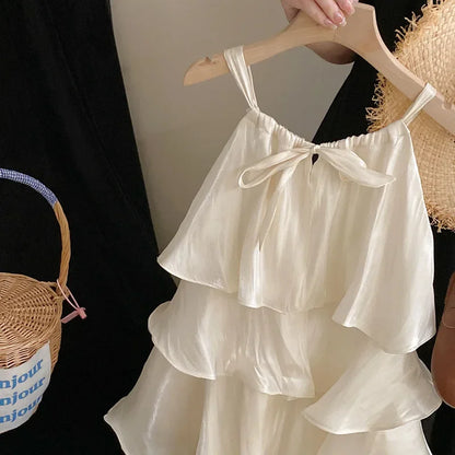 Korean children's clothes 2025 summer new girls' sweet temperament dress  cake Slip dress kids clothes