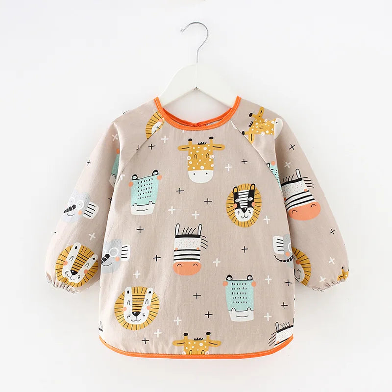 Baby Items Baby Bibs Cotton Waterproof Infant Bib Full Sleeve Gown Children Long Sleeve Apron Coverall Feeding Drawing Bibs