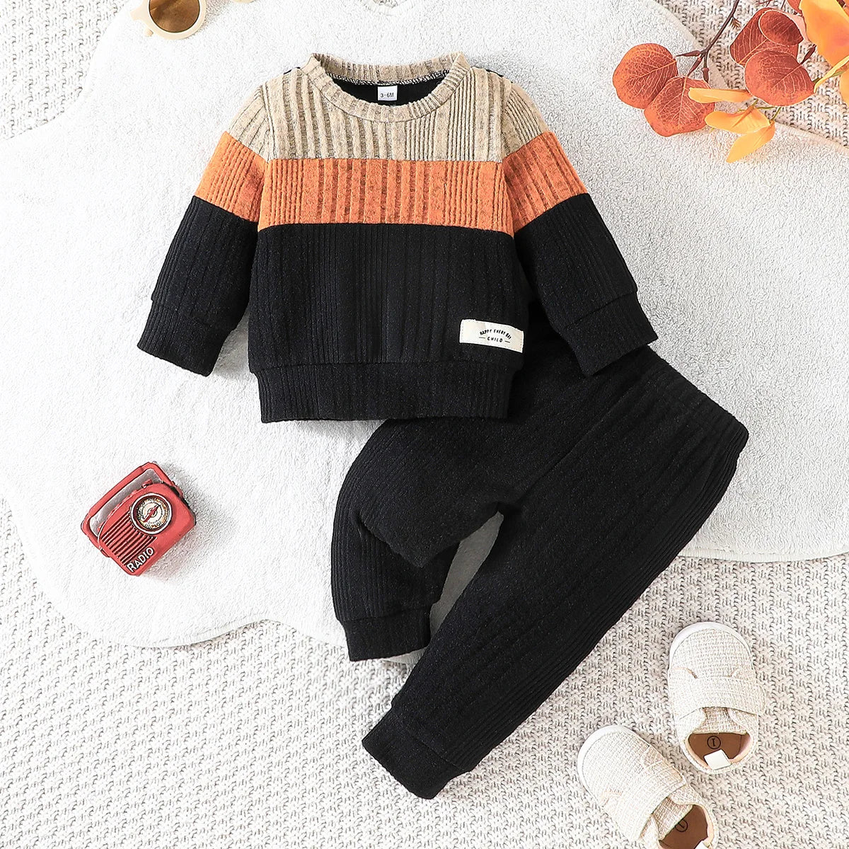Baby Clothes Boys Set 3-24 Months Long Sleeve Warm Winter Sweater and Long pant Outfit Clothing Suit For Newborn Baby