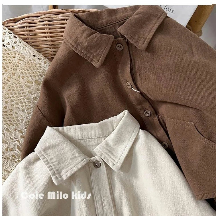 Boys Baby's Kids Blouse Coat Jacket Outwear Cotton 2024 Lapel Spring Autumn Shirts Outwear Sunscreen Beach Children's Clothing