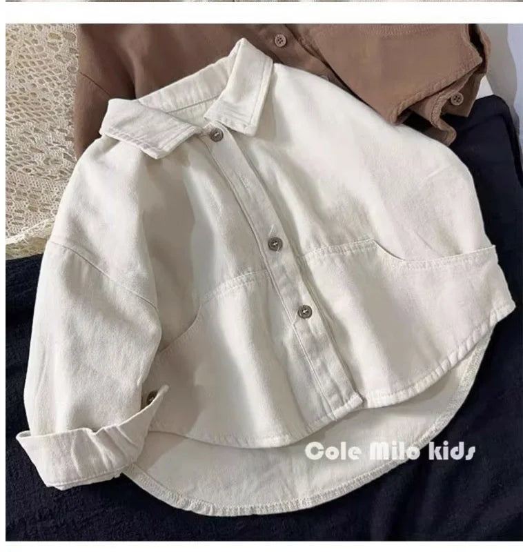 Boys Baby's Kids Blouse Coat Jacket Outwear Cotton 2024 Lapel Spring Autumn Shirts Outwear Sunscreen Beach Children's Clothing
