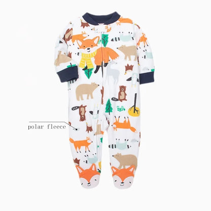 Newborn Baby Boy Clothes Fleece Warm Infant Baby Rompers Spring Autumn Toddler Girls Jumpsuit Kids Costume