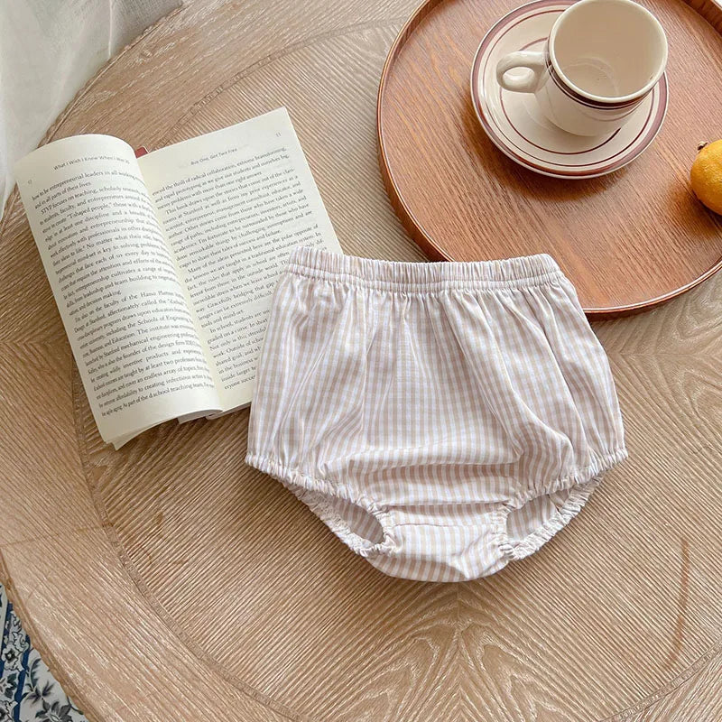 Toddler Baby Girl Suit Clothes Toddler Short Sleeves Shirt+PP Bread Shorts 2PCS Baby Girl Plaid Suit Baby Girl Summer Clothes