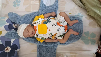 2PCS Toddler Baby Boy Cute Clothes Set New Summer Solid Tee Top and Dinosaur Printed Strap Pants Outfit for Boys 0 to 2Years