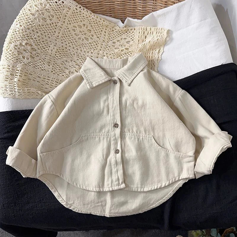 Boys Baby's Kids Blouse Coat Jacket Outwear Cotton 2024 Lapel Spring Autumn Shirts Outwear Sunscreen Beach Children's Clothing