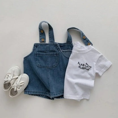 0-3 Years Toddler Baby Boy Clothes Sets Summer Short Sleeve Baby Tops Tee Overall Pants Casual Baby Girl Outfits Clothing