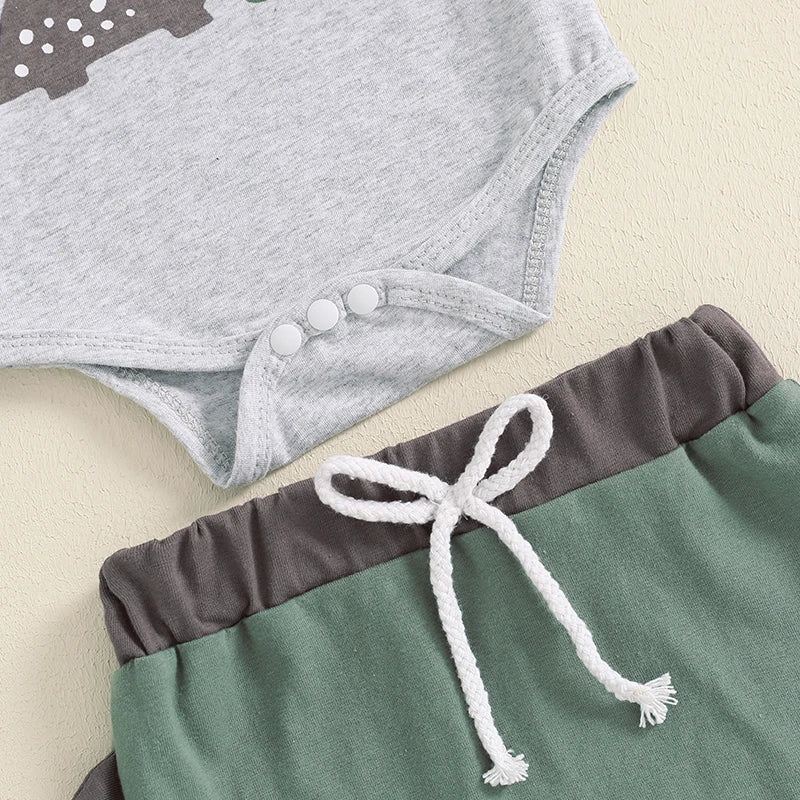 Baby Boy Dinosaur Clothes Hi Im New Here Newborn Outfit Long Sleeve Romper Top Pants Set 3Piece Outfits