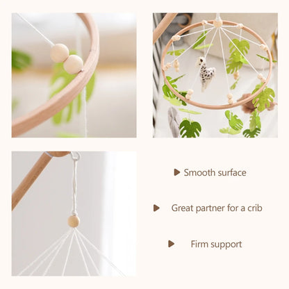 Baby Crib Mobile Rattle Toy For 0-12 Months Cartoon Felt Forest Animal Bed Bell Hanging Wooden Bracket Mobile Newbaby Rattle Toy
