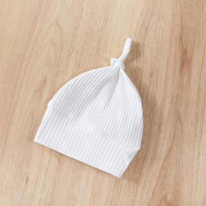 Baby Boy 2 Pieces Outfits Solid Color Ribbed Long Sleeve Romper Jumpsuit with Hat for Infant Toddler Fall Clothes