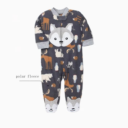 Newborn Baby Boy Clothes Fleece Warm Infant Baby Rompers Spring Autumn Toddler Girls Jumpsuit Kids Costume