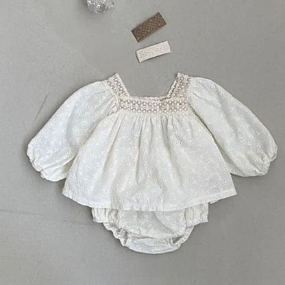 Newborn Baby Girls Clothing Set Ruffle Collar Lapel Top+Bread Pants  Casual Suit Autumn Spring Toddler Baby Girl Clothes Suit