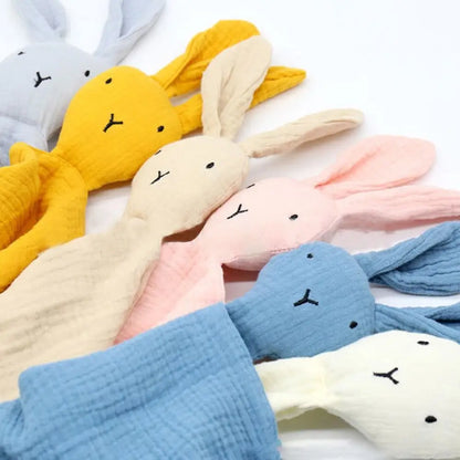 Baby Blanket Muslin Newborn Baby Sleeping Dolls Cute Rabbit Soft Cotton Gauze Kids Sleep Soothe Appease Towel Bibs Boys Girls