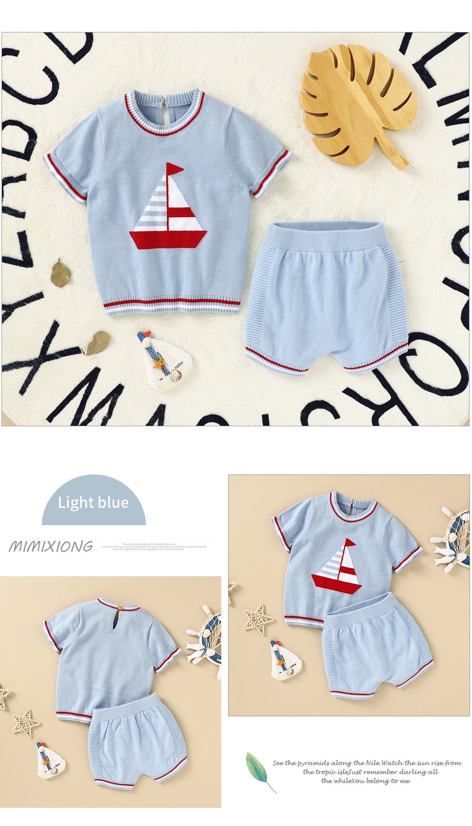 Baby Clothes Sets 0-18m Newborn Infant Boys Cotton Short Sleeve Pullovers Tops+Shorts Suits Casual Toddler Outwear Outfit Summer
