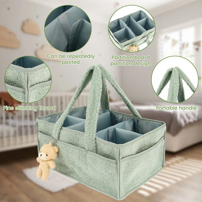Baby Diaper Caddy Large Organizer Tote Bag for Baby essentials Boy or Girl Baby Shower Basket Nursery Must Haves Newborn Caddie