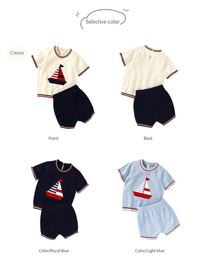 Baby Clothes Sets 0-18m Newborn Infant Boys Cotton Short Sleeve Pullovers Tops+Shorts Suits Casual Toddler Outwear Outfit Summer