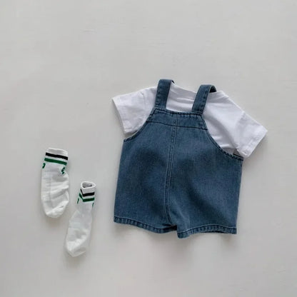 0-3 Years Toddler Baby Boy Clothes Sets Summer Short Sleeve Baby Tops Tee Overall Pants Casual Baby Girl Outfits Clothing