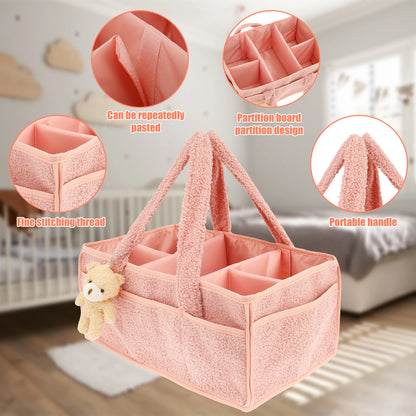 Baby Diaper Caddy Large Organizer Tote Bag for Baby essentials Boy or Girl Baby Shower Basket Nursery Must Haves Newborn Caddie