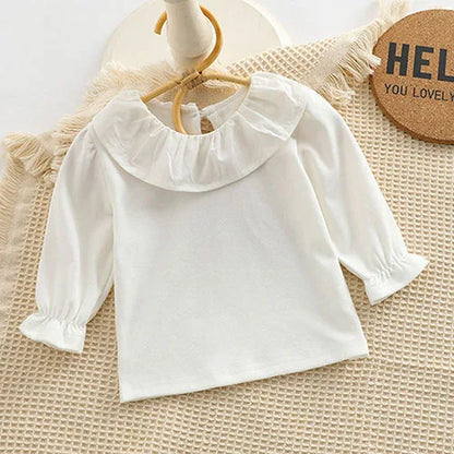 Infant Baby Girls Clothes Suit Long Sleeved Cotton Embroidered Shirt+Corduroy Jumpsuit Spring Autumn Children Clothing Suit