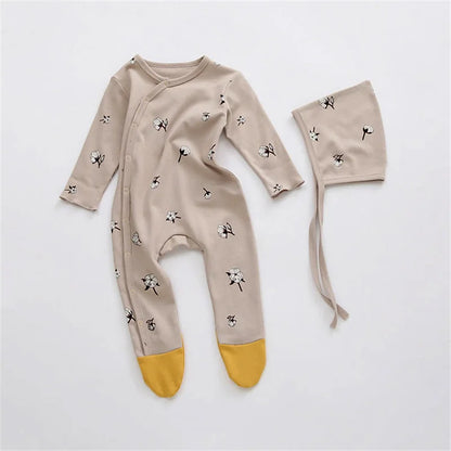 Fashion Baby Romper With Hats Long Sleeve Cotton Baby Girl Jumpsuits Newborn Baby Boy Clothes