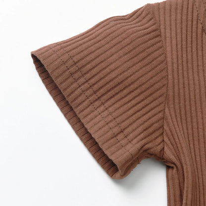 Newborn infant Baby Boy Casual Clothes Set Summer New Solid Knitted Short Sleeve Romper Top and Shorts Two-piece Outfit for Boys