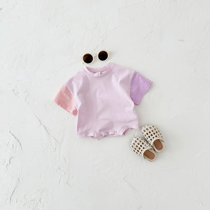 Summer Children's Clothes Baby Boy T-Shirt+Pant 2Pcs Kids Solid Short Sleeve Elastic Waist Suit Toddle Girl Clothes Baby Outfit