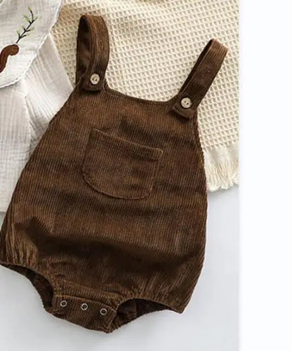 Infant Baby Girls Clothes Suit Long Sleeved Cotton Embroidered Shirt+Corduroy Jumpsuit Spring Autumn Children Clothing Suit