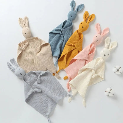 Baby Blanket Muslin Newborn Baby Sleeping Dolls Cute Rabbit Soft Cotton Gauze Kids Sleep Soothe Appease Towel Bibs Boys Girls