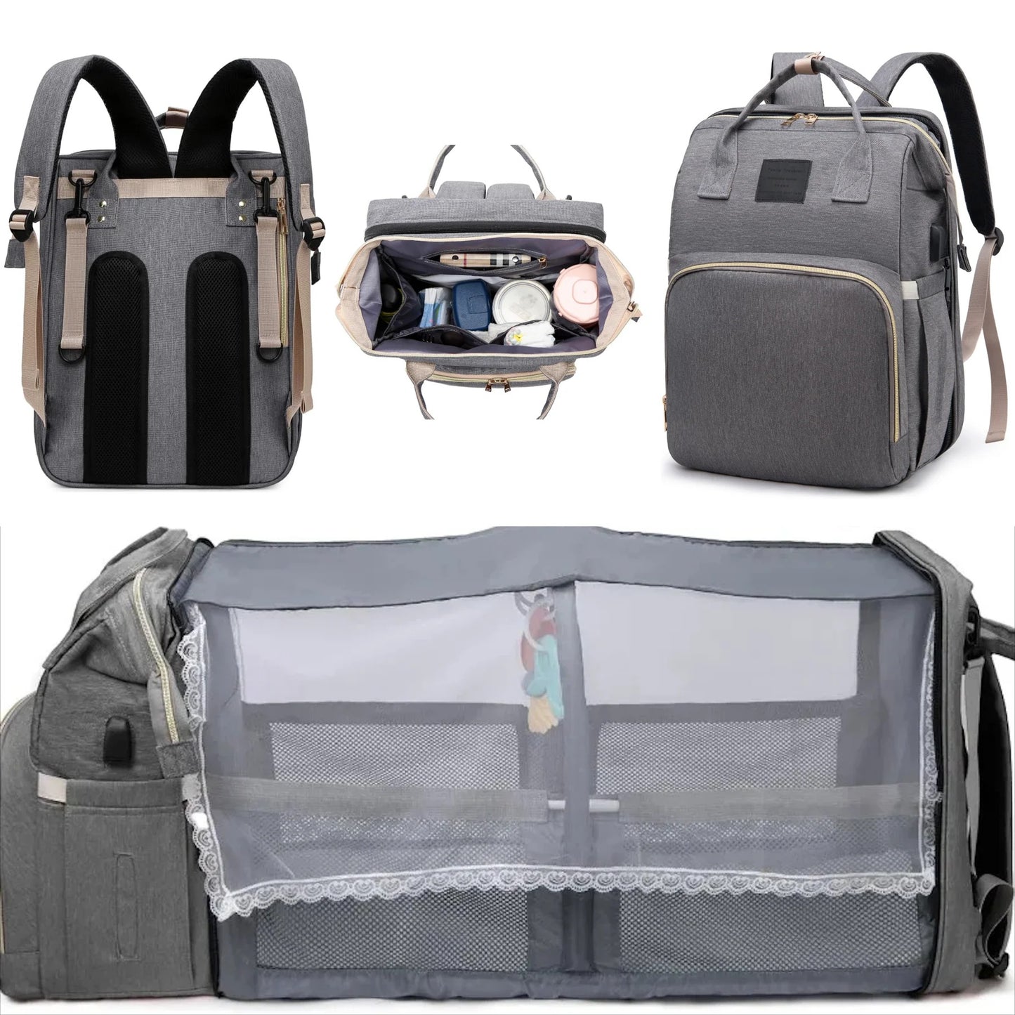 Little Lullaby™ | MommyEase Diaper & Crib Backpack